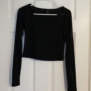 F21 Crop Long Sleeved Top